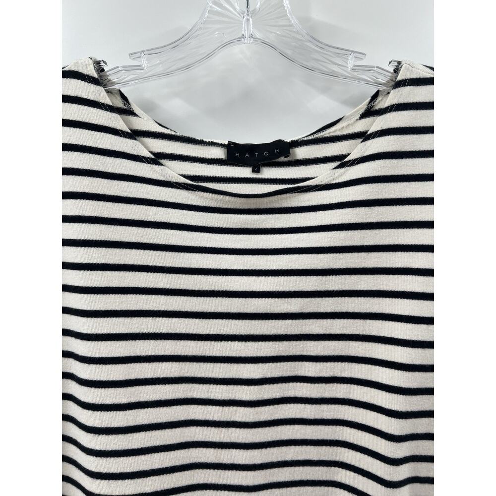 Hatch Women’s Short Sleeve T-shirt Dress Black & White Striped Size 1 Small - Picture 3 of 9